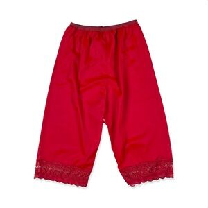 Sherman Vintage Red Lace Trim Nylon Pettipants